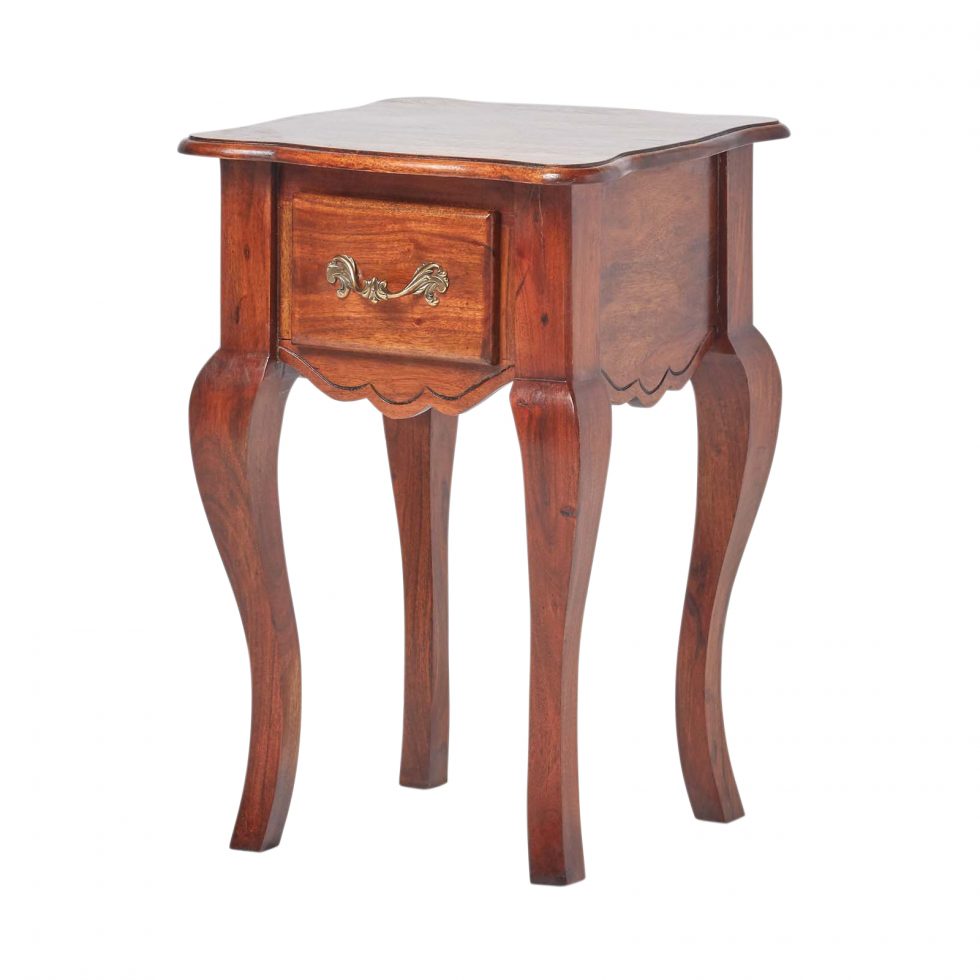 New Orleans Distressed Dark Vintage Side Table With Cabriole Legs